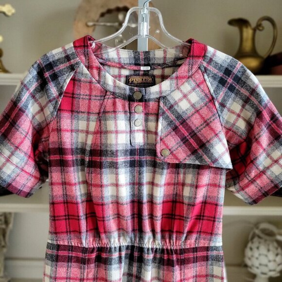Pendleton Dress Adult Red Plaid Wool Portland Collection USA Open Back-XS - Picture 5 of 9